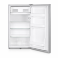 Open-door compact refrigerator on white